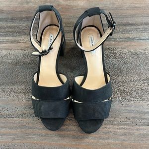 New Alex Marie Black Leather Heels Size 8